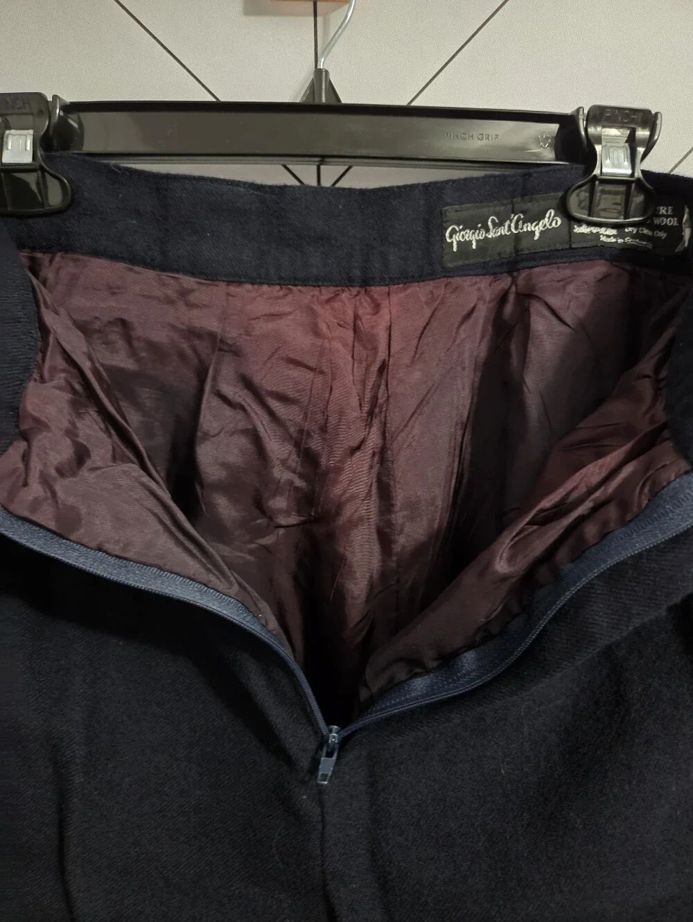 VTG Giorgio Sant'Angelo Merino Wool Pleated Bermuda Shorts Navy Size 6